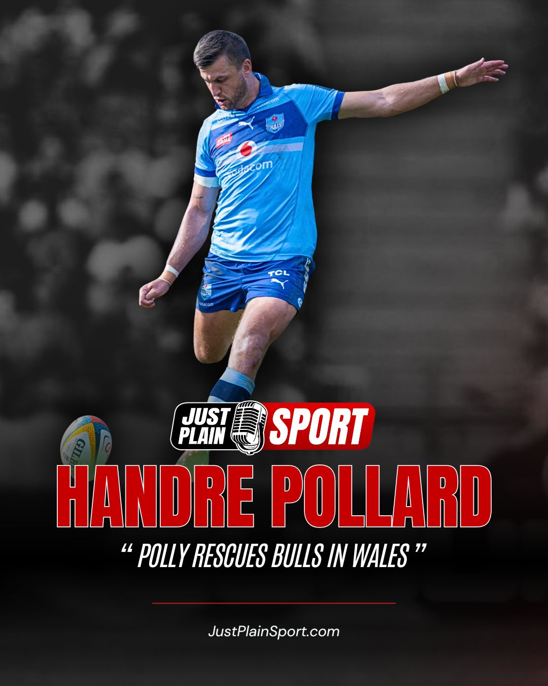 🇿🇦 HANDRE POLLARD RESCUES BULLS AT THE DEATH IN WALES 🏉

HANDRE POLLARD saved the Bulls from the brink of a self-inflicted defeat caused by shocking second-half indiscipline. 

The Springbok flyhalf was officially named Man of the Match after an ice-cool performance that saw him finish with 18 individual points.

The Bulls were heavy favourites but nearly threw it away at Parc y Scarlets, only for Pollard's brilliance to rescue a vital 23-21 win. 

He delivered a flawless five-from-five kicking display, keeping his head while those around him were losing theirs.

⸻
👉 Polly is simply made of different stuff when the game is on the line; we almost handed that one over with the cards. – Jay | JPS
⸻

The visitors stalled at the tracks during a chaotic second half when centre Stedman Gans was yellow-carded for a cynical off-the-ball tackle. 

Disaster deepened minutes later when replacement prop Francois Kloppers was also binned for a deliberate offside, reducing the Bulls to 13 men.

Scarlets capitalised on the numerical advantage through a Fletcher Anderson try and briefly cratered the Bulls' lead to take a see-saw advantage. 

Despite the pressure of the Welsh crowd, Pollard's world-class experience proved the difference as he nailed a high-pressure penalty in the final minute.

The gritty win keeps the Bulls firmly in the URC playoff hunt, sitting seventh on the log with 49 points after 16 games. 

Information from Rugby365 and Planet Rugby confirms the flyhalf remains the most clinical finisher in the competition under pressure.

POLLY PERFORMANCE BREAKDOWN
Try: 1 (5 points)
Conversions: 2 (4 points)
Penalties: 3 (9 points)
Total Points: 18

Can the Bulls tighten up their discipline before the playoffs begin?

✅ YES
❌ NO

🎙️ Story by JustPlainSport .com
📸 Image by Bulls Rugby

#JustPlainSport 🏉 | #SCAvBUL #rugby #SouthAfrica #URC #HandrePollard