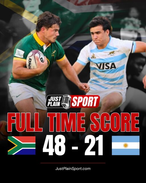 🇿🇦 JUNIOR SPRINGBOKS CRUSH ARGENTINA 48-21 IN MANDELA BAY 🏉

The Young South Africans delivered a physical masterclass at Nelson Mandela Bay Stadium to open their 2026 campaign. 

⸻
👉 Our pack really stepped up to control the tempo when it mattered most, effectively suffocating their high-tempo game. – Jay | JPS
⸻

Can the Junior Boks maintain this physical dominance throughout the championship?
✅ YES
❌ NO

🎙️ FULL STORY on JustPlainSport .com
📸 Images via SA Rugby

#JustPlainSport 🏉 | #RSAvARG #rugby #SouthAfrica #U20Championship #JuniorBoks