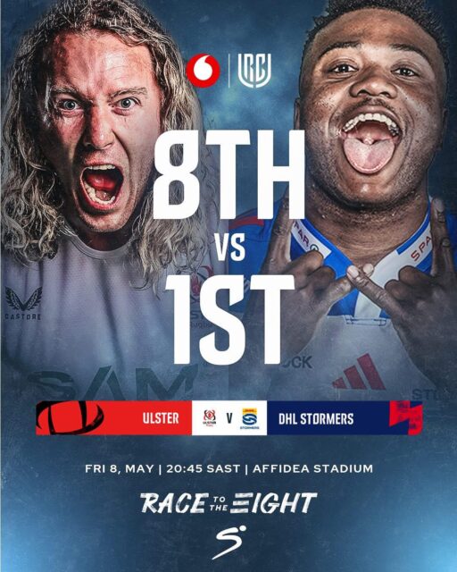 🚨 8TH VS 1ST SHOWDOWN - ULSTER VS DHL STORMERS – RACE TO THE EIGHT HITS BOILING POINT 🔥

Ulster (8th, 47 pts) host the league-leading DHL Stormers (1st, 56 pts) in a massive Round 17 clash (kick-off 20:45 SAST). 

The South Africans have been dominant all season, but Ulster have home advantage and a real chance to pull off a giant-killing in front of the Belfast faithful.

Can the underdogs upset the table-toppers?
Who you got tonight? Drop your prediction below! 👇

🎙️ FULL STORY on JustPlainSport .com
📸 Image via URC

#ULSvSTO #URC #RaceToTheEight #UlsterRugby #DHLStormers #WernerKok