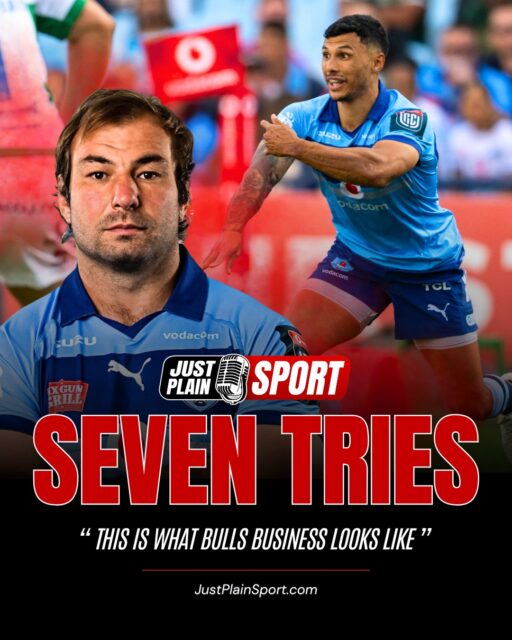 SEVEN TRIES! 🏉 THIS IS WHAT BULLS BUSINESS LOOKS LIKE.

The Vodacom Bulls turned up for business at Loftus Versfeld on Saturday. 

Seven tries, a bonus point before half-time, and a home URC quarter-final secured. Benetton never stood a chance...

🎙️ FULL STORY on JustPlainSport .com
📸 via Bulls Rugby / URC

#JustPlainSport 🏉 | #VodacomBulls #URC #BullsvBenetton #LoftusVersfeld #Rugby