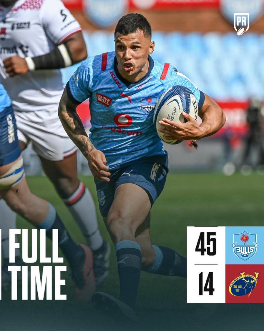 🐂 The Bulls book their place in the URC semi-finals with an emphatic victory! #URC #BULvMUN