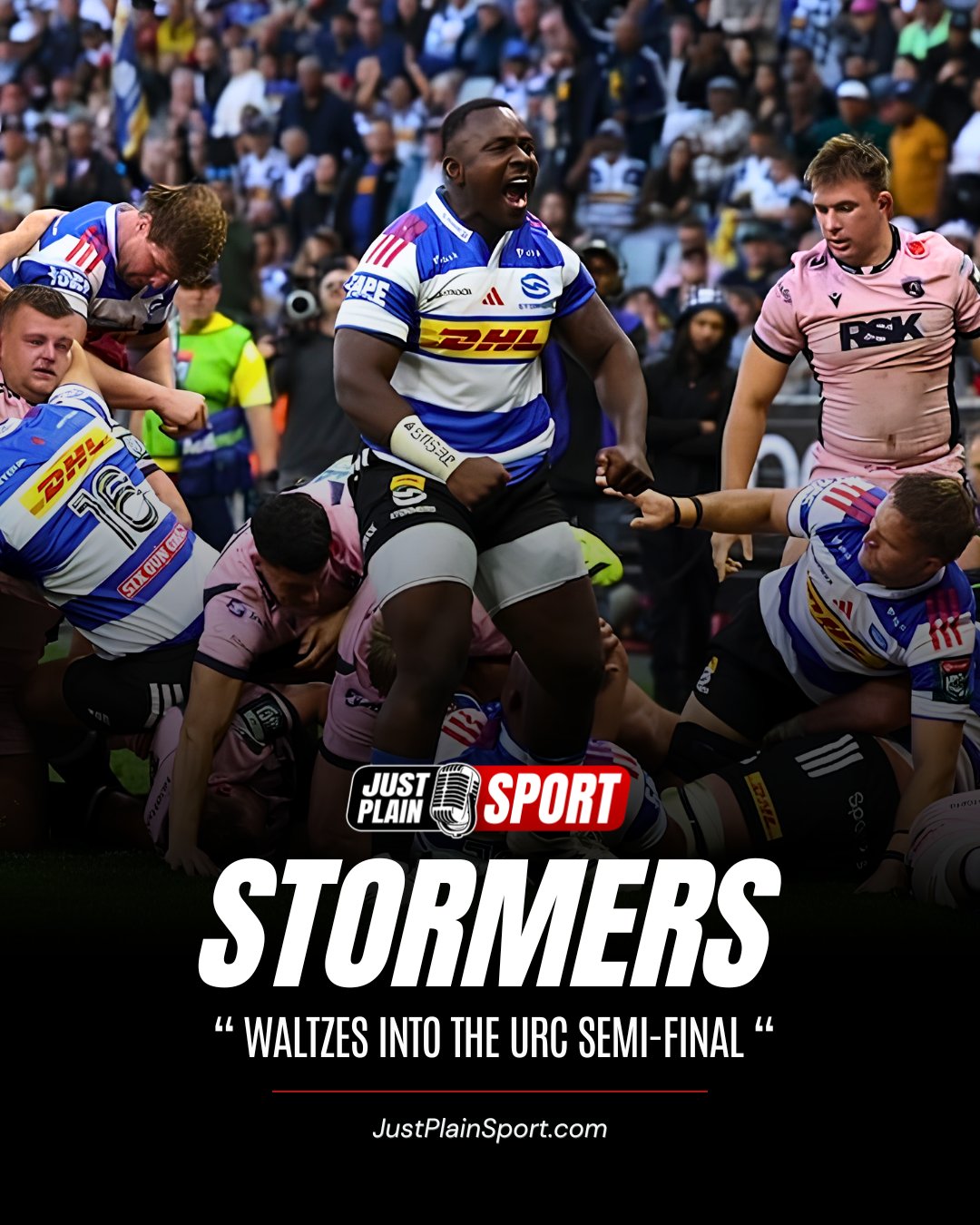 🇿🇦 STORMERS WALTZES INTO THE URC SEMI-FINAL 🏉
Cape Town delivered everything it promised on Saturday afternoon.
A blustering southeaster swept across DHL Stadium, the stands shook with noise, and the DHL Stormers — sometimes clinical, sometimes wasteful — did just enough to book their place in the URC semi-finals with a 44–21 victory over a stubborn Cardiff side.
🎙️ FULL STORY on JustPlainSport .com
#JustPlainSport #Stormers #STOVCAR