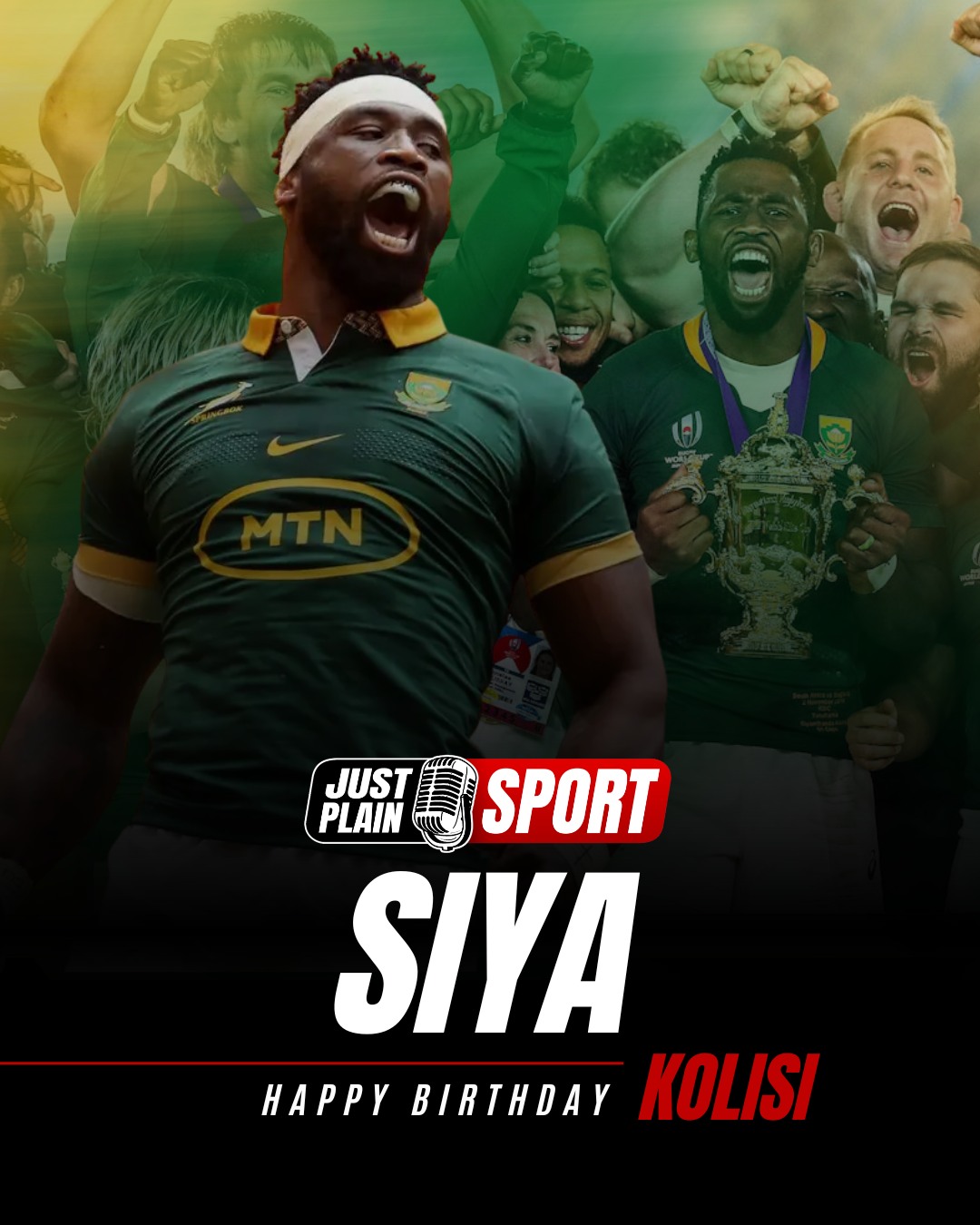 SIYA KOLISI TURNS 35 💪 THE LAST LINE OF DEFENCE 🇿🇦

Picture the young Siya Kolisi. He sleeps near the front door of his grandmother’s two-room house in Zwide township, Port Elizabeth, on a makeshift bed of sofa cushions wedged together so they don’t slide apart in the night.

The year is somewhere in the late 1990s. There are already five people in the house. His favourite toy is a brick he pushes through the streets. His parents are teenagers who cannot keep him. His country is only just learning what it might mean to be free.

Now picture Siya Kolisi the man. Standing in the middle of the Stade de France in Paris on the night of 28 October 2023, wearing the green and gold. Holding the Webb Ellis Trophy aloft for the second time. 

Surrounded by a team that has just beaten New Zealand by one point to become the first nation in history to win four Rugby World Cups. The whole of South Africa — load-shedding, unemployment, hope and all — watching...

🎙️ FULL STORY on JustPlainSport .com

Happy 35th Birthday, Siya. From all of us at Just Plain Sport — you built your foundation in the hardest possible place, and you never once let it crack. 🎂🏉

#JustPlainSport #SiyaKolisi #HappyBirthday