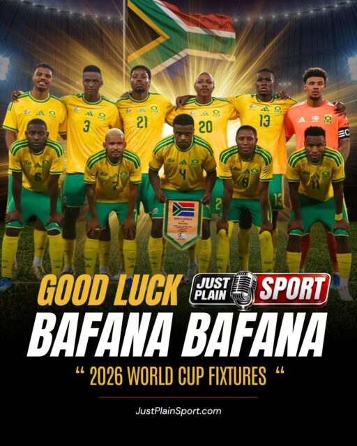 🇿🇦 BAFANA BAFANA — 2026 WORLD CUP FIXTURES ⚽
We wish Bafana Bafana all the best in their 2026 FIFA World Cup campaign! 💚🟡
• Game 1: Today, 11 June - Mexico vs SA | Estadio Azteca, Mexico City | 15:00 SAST | SABC 1, SABC 3, SABC+
• Game 2: 18 June - Czechia vs SA | Mercedes-Benz Stadium, Atlanta | 12:00 SAST | SuperSport
• Game 3: 24 June - SA vs South Korea | 21:00 SAST | SuperSport
📺 All games also on DStv App & Sporty TV
📸 via SAFA
#JustPlainSport #BafanaBafana #FIFAWorldCup2026