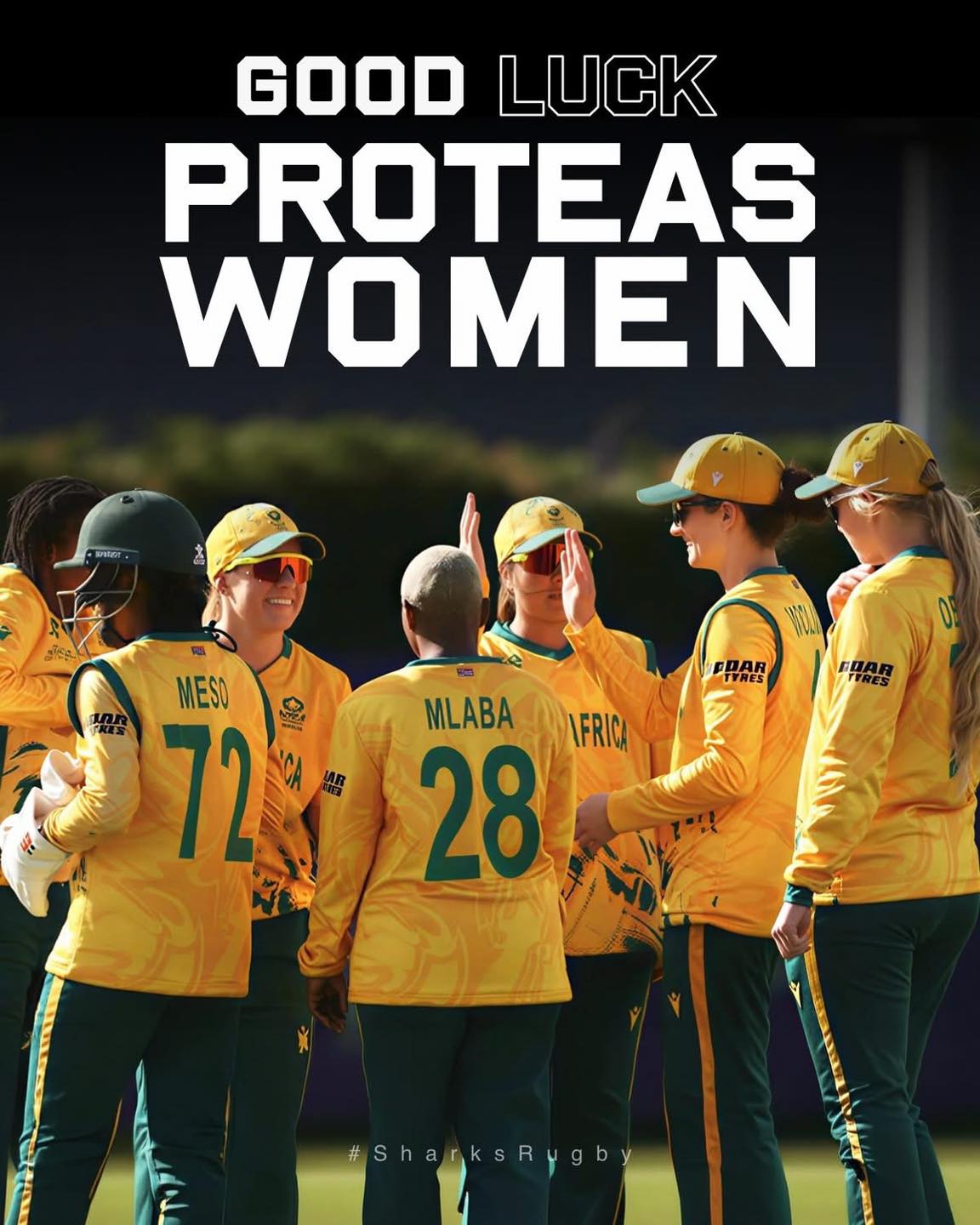 💚💛 GOOD LUCK PROTEAS WOMEN! 💛💚
The ladies in green and gold are ready to take on the world! Sending all the best to our Proteas Women as they head into the T20 World Cup campaign — go out there and make South Africa proud! 🇿🇦🏏
Who’s backing the Proteas to go all the way? Sound off below 👇
#TheProteas #T20WorldCup #ProteasWomen #SAcricket #JustPlainSport