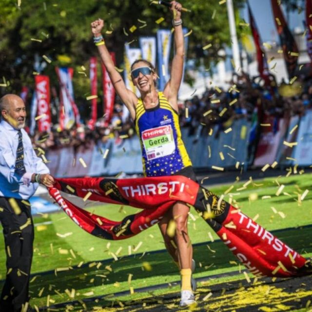 🏅GERDA STEYN MAKES COMRADES HISTORY WITH RECORD-BREAKING FIFTH TITLE 🏃♀️
The Smiling Assassin told herself to run it as if she’d never get the chance again.
Then she went out and broke the record.
Gerda Steyn crossed the finish line at Hollywoodbets Scottsville Racecourse in Pietermaritzburg on Sunday morning in a time of 5:44:53, claiming her fifth Comrades Marathon title and smashing her own up-run record in the process. It was the kind of performance that makes you reach for superlatives and find none quite big enough.