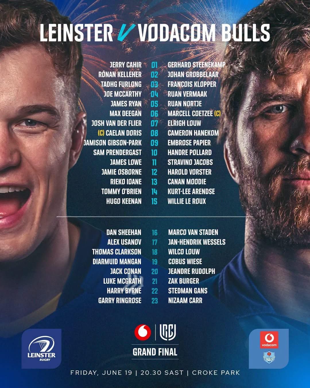 🇿🇦 #URC - FINAL TEAMS 🇮🇪
Who are you backing? #LEIvBUL