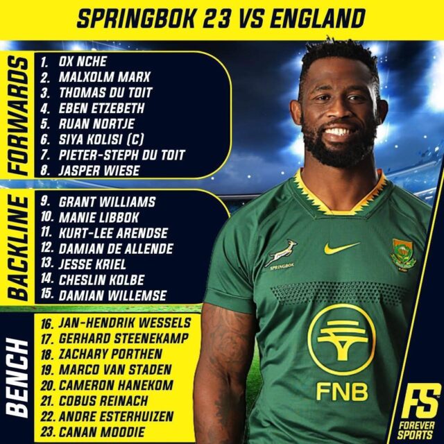 🇿🇦 SPRINGBOK TEAM TO FACE ENGLAND 🏴󠁧󠁢󠁥󠁮󠁧󠁿 - RASSIE BACKS EXPERIENCE FOR ELLIS PARK OPENER 🏉

The Springboks have named their side, and the world champions are starting the 2026 season with a heavyweight one. 

Rassie Erasmus has reached for experience and proven combinations to open the inaugural Nations Championship against England at Ellis Park this Saturday, with Siya Kolisi leading the side for the 72nd time.

✍️ JAY | JPS SAYS: "This is a statement team. Rassie could have rotated for a brand-new competition, but he's picked his most trusted men to lay down a marker. When you see this 23 run out at Ellis Park, you're looking at world champions who mean business."

This is the first Springbok team of the year, and it carries serious firepower from one to 23. Here's who Erasmus is sending out.

🎙️ FULL STORY ON JUSTPLAINSPORT .COM

#JustPlainSport #springboks #RassieErasmus #SAvsENG