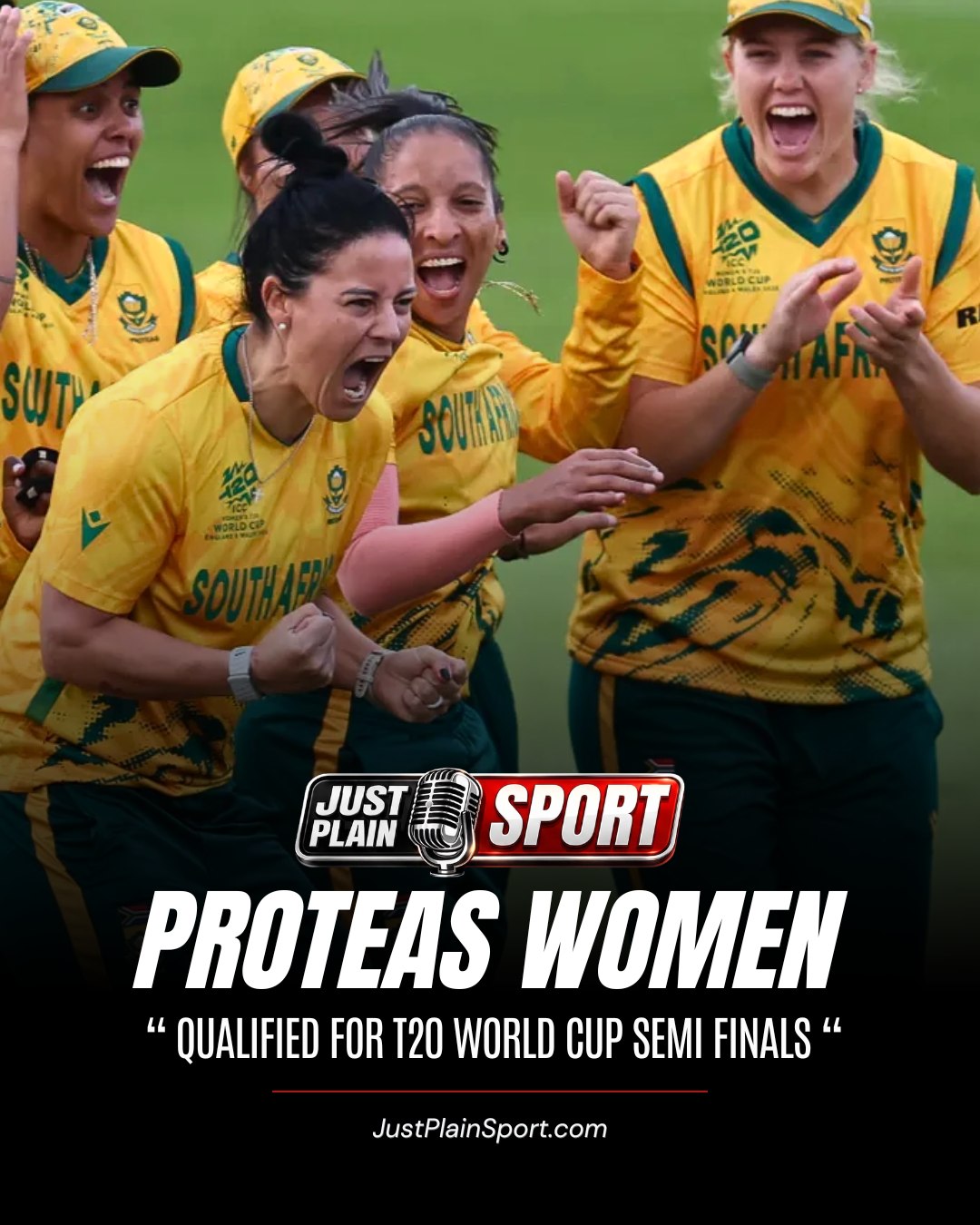 🇿🇦 PROTEAS WOMEN REACH FOURTH STRAIGHT T20 WORLD CUP SEMIFINAL — ENGLAND NEXT 🏏

South Africa are into the last four again.

The Proteas Women confirmed their place in the semifinals of the ICC Women's T20 World Cup on Sunday, holding their nerve in a tense chase against Bangladesh at Lord's before the result they needed arrived later in the day. Australia's win over India in the evening fixture slammed the door shut behind them and sent the Proteas through as the second-placed side in their group.

For a team that walked off Old Trafford on the opening night nursing a heavy defeat, this is some recovery.

🎙️ FULL STORY ON JUSTPLAINSPORT .COM

#JustPlainSport #ProteasWomen #ICCT20WorldCup #Cricket
