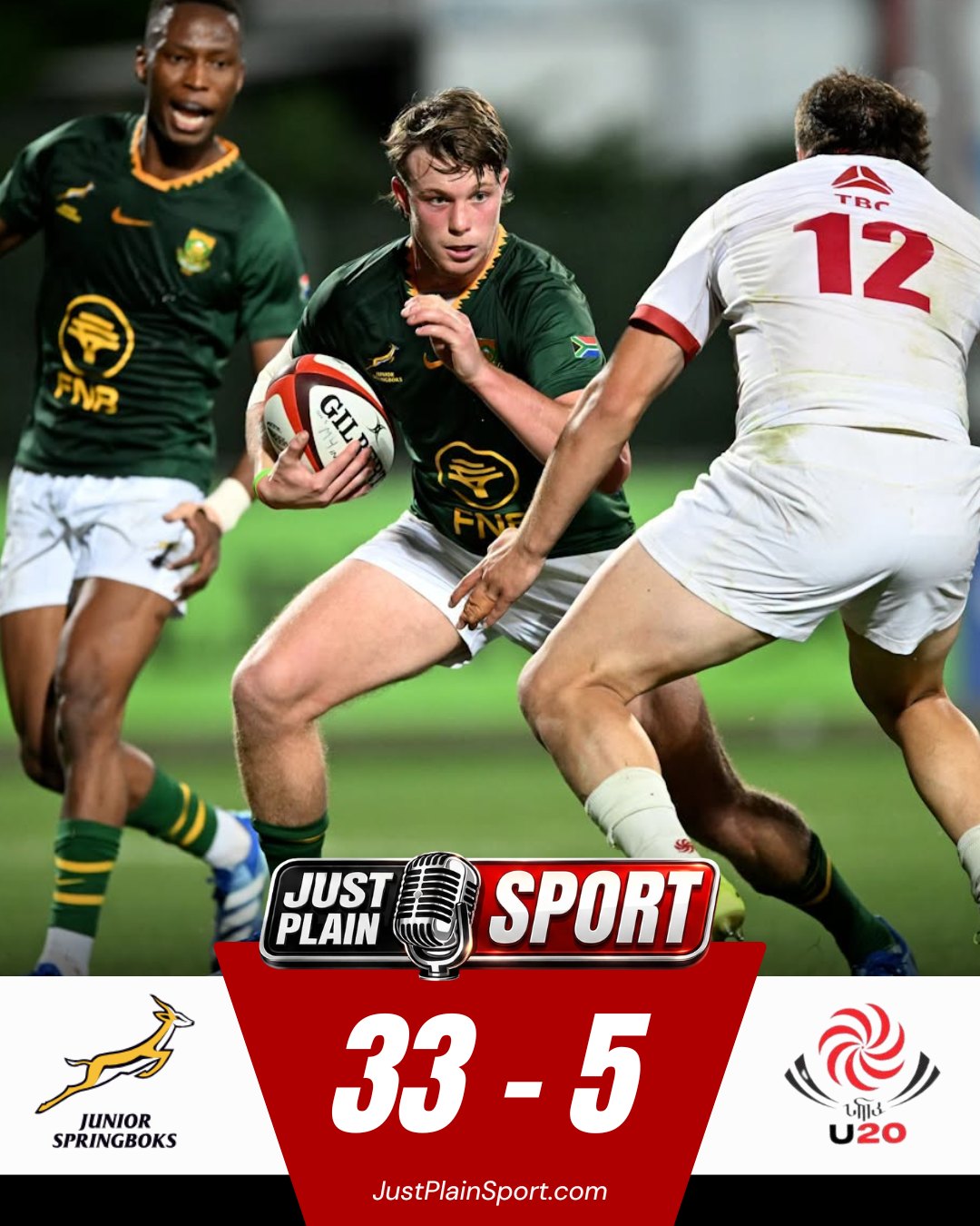 🇿🇦 EASY WIN FOR THE JUNIOR SPRINGBOKS vs GEORGIA 🇬🇪 in the Junior World Rugby Championship 🏉 

#JustPlainSport #RSAvGEO #WorldRugbyU20s #rugby