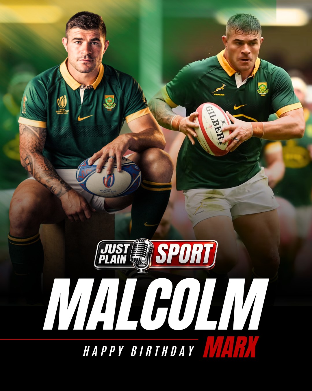 🇿🇦 HAPPY BIRTHDAY MALCOLM MARX - THE BEST HOOKER IN THE WORLD, FULL STOP 🎂
There are hookers who do a job, and there are hookers who redefine what the job even means. Malcolm Marx belongs firmly in the second category. Born on this very day, 13 July 1994, in Germiston, he turns 32 today. And in a position built on unglamorous graft, he has somehow become the most talked-about forward in world rugby.
Happy Birthday, Malcolm. From a schoolboy flanker in Germiston to World Rugby’s official Player of the Year, this is a story about getting back up, again and again, until nobody could ignore him anymore.
🎙️ FULL STORY on JustPlainSport .com
#JustPlainSport #MalcolmMarx #Springboks #RugbyLegend