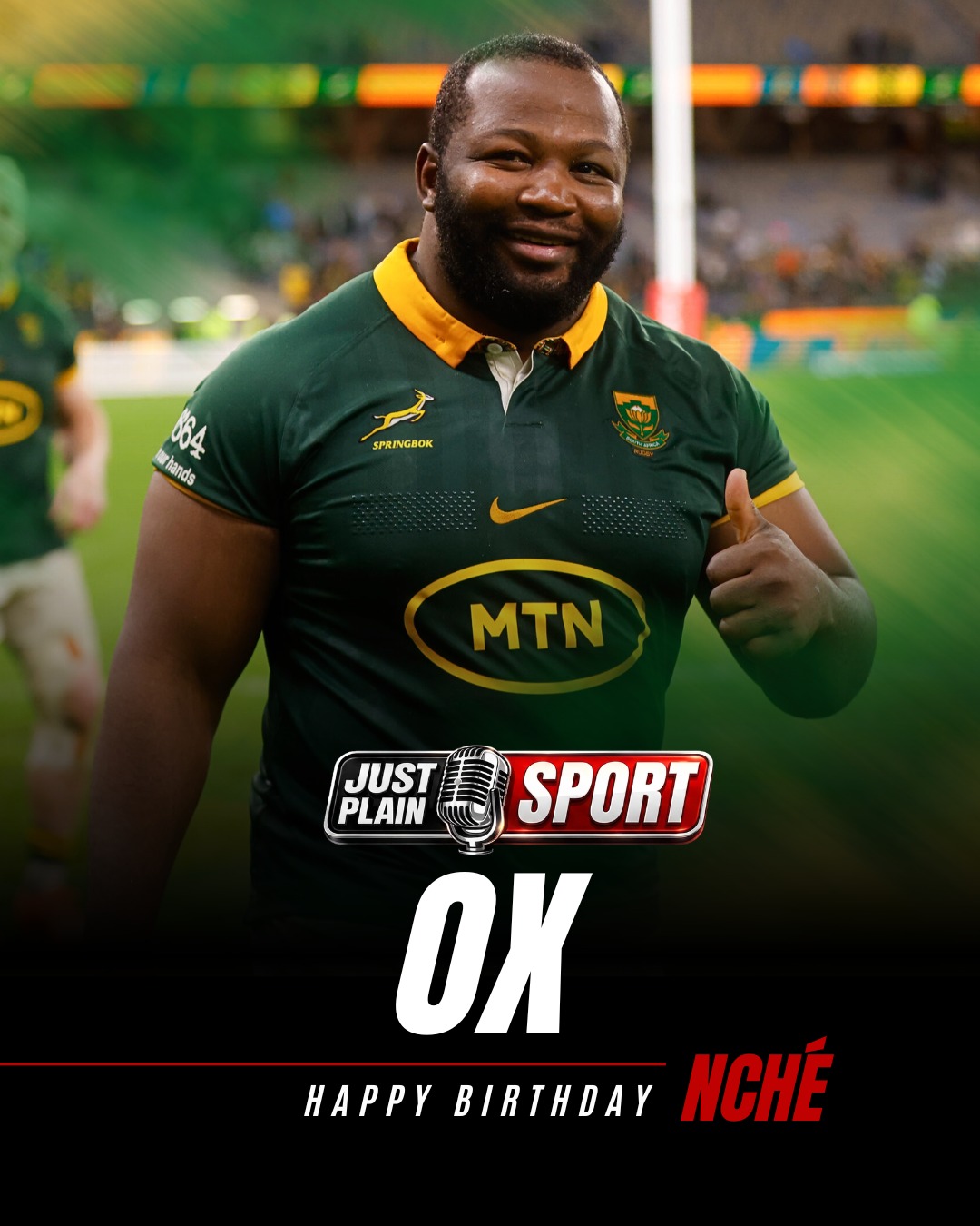 🎉 OX NCHÉ TURNS 31: WORLD CHAMPION, HISTORY-MAKER, STILL NOT DONE 🇿🇦
There are props who scrummage, and props who dominate. And then there are those who force the sport itself to reconsider what the position can be. Ox belongs firmly in the second category. Born on 23 July 1995, in Thaba Nchu, he turns 31 today.
Happy 31st Birthday, Ox. From all of us at Just Plain Sport — enjoy the cake, you’ve earned every slice of it. Heal up fast.
🎙️ FULL STORY on JustPlainSport .com
#OxNche #Springboks #rugby #worldrugbyplayeroftheyear #happybirthday