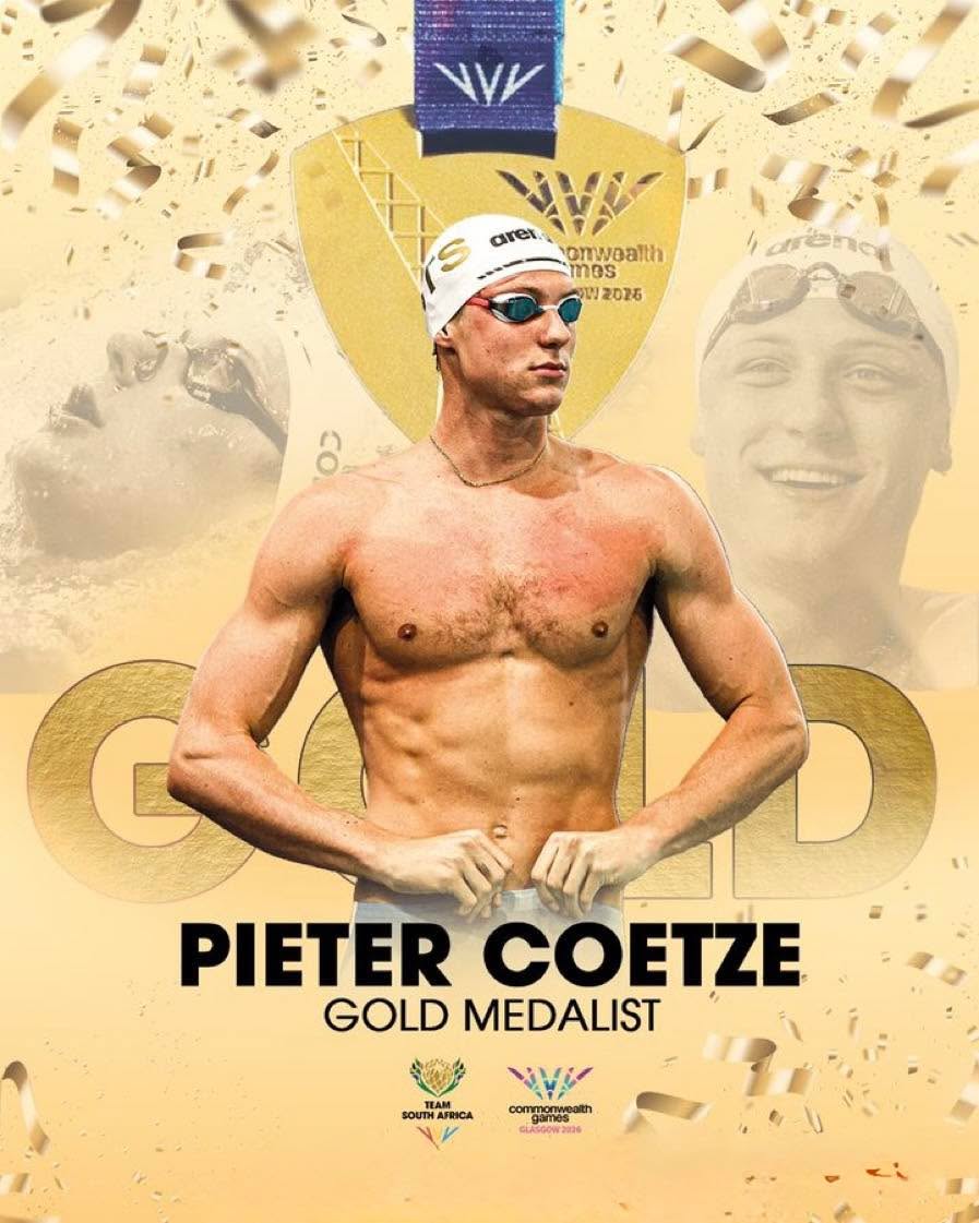 🥇 COETZÉ STRIKES SECOND GLASGOW GOLD IN 24 HOURS 🏊🇿🇦

Pieter Coetzé has done it again. Less than 24 hours after breaking the Commonwealth Games record to win 50m backstroke gold, the 22 year old backed it up with another Games record and another title, this time over 200m, at Tollcross on Sunday night.

⸻
🗣️ "Pieter didn't come to Glasgow to mess around. He came for the gold!" – Jay
⸻

🎙 FULL STORY on JustPlainSport .com

#PieterCoetze #CommonwealthGames2026 #southafrica #Swimming #JustPlainSport 🎙️