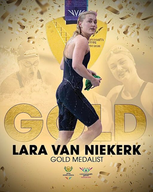 🥇 GOLD - SHE'S DONE IT AGAIN!
Lara van Niekerk defends her Commonwealth Games 50m breaststroke title in Glasgow, touching gold in 30.43 after four years of injury and illness kept her out of the picture. Back-to-back CWG gold for our breaststroke queen! 🇿🇦🏊
#RSA #CWG2026 #LaraVanNiekerk #CommonwealthGames #SouthAfrica #JustPlainSport 🎙️
