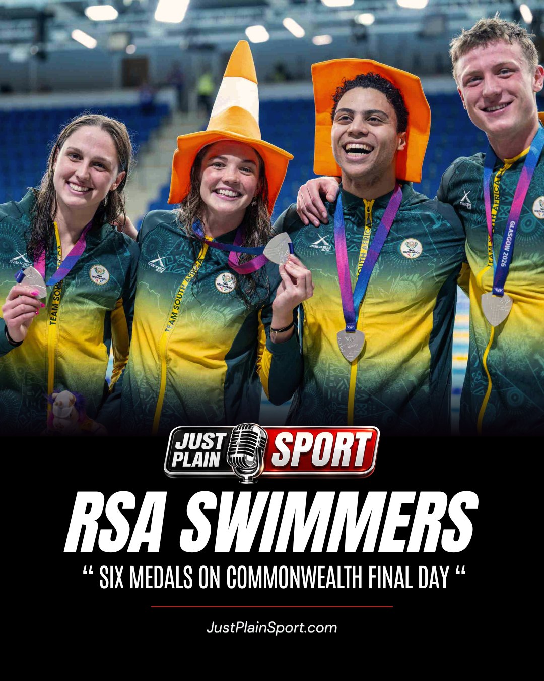 🇿🇦 SOUTH AFRICAN SWIMMERS SIGN OFF IN STYLE: SIX MEDALS ON THE FINAL DAY AT TOLLCROSS 🏊

Six medals. One session. A four-time Commonwealth Games record breaker and a piece of sporting history that will never be matched again. 

That was Wednesday night at Tollcross International Swimming Centre, where the South African swimmers closed out the pool programme at Glasgow 2026 in a way nobody in that arena will forget in a hurry.

🎙️ FULL STORY on JustPlainSport .com

#CommonwealthGames2026 #TeamSA #Swimming #SASwimming #JustPlainSport