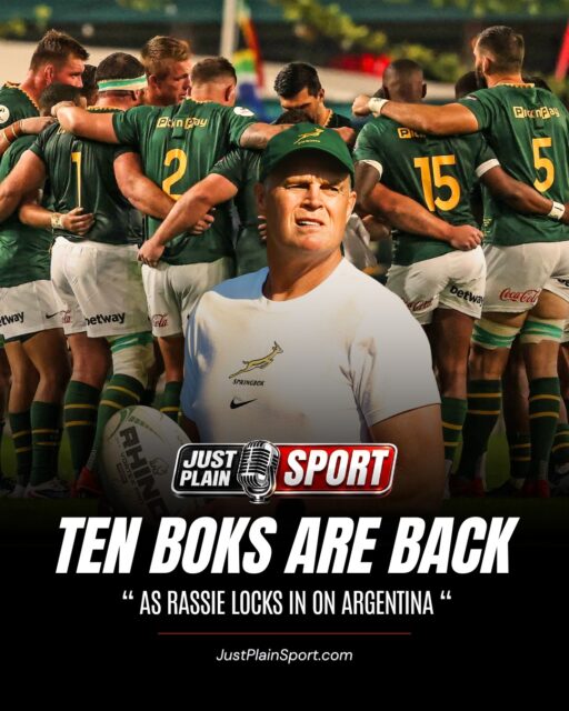 🇿🇦 TEN BOKS BACK, ONLY TWO MISS OUT FOR ARGENTINA 🏉
Rassie Erasmus has the kind of selection headache most coaches dream about. Eben Etzebeth, Siya Kolisi, Sacha Feinberg-Mngomezulu, Wilco Louw and more all walking back into camp this week, with only Ox Nche and Franco Mostert ruled out long-term.
⸻
🗣️ "Ten Boks walking back into camp in one week isn't a problem, it's a luxury most coaches would kill for. Rassie just has to be ruthless about who's actually Test-ready!" – 🎙Jay
⸻
Saturday's touring squad announcement just got a lot more interesting.
🎙️ FULL STORY on JustPlainSport .com
#Springboks #RassieErasmus #RSAvARG #JustPlainSport