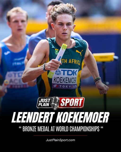 🇿🇦 KOEKEMOER WINS BRONZE AT WORLD U20 400M FINAL 🔥

Leendert Koekemoer has done it — bronze in the World U20 400m final! He clocked 44.96 in Eugene, holding off the chasing pack after leading off the final bend. "One race away turned into a bronze medal — Leendert Koekemoer just put South Africa on the World U20 podium!"

Gold went to the USA's Jayden Deleon in a championship record 44.47, with Quincy Wilson taking silver.

🎙️ FULL STORY on JustPlainSport .com

#WorldAthleticsU20 #LeendertKoekemoer #SouthAfrica #Athletics #JustPlainSport