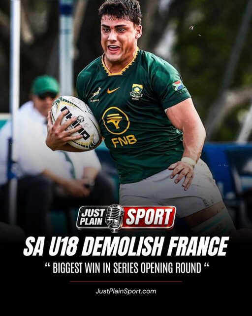 🇿🇦 SA U18 DEMOLISH FRANCE 52-7 IN RECORD ROUT 🔥

Eight tries, one record. SA U18 put 52 unanswered second-half points on France to open the U18 International Series with their biggest ever round-one win.

⸻
🗣️ "Three years, three France sides, three different margins — and each one bigger than the last. That's not form, that's a production line!" – 🎙️Jay
⸻

The unbeaten run rolls into year three, and it's not getting any closer.

Full match breakdown on JustPlainSport .com

#RSAvFRA #SchoolsRugby #SouthAfrica #U18InternationalSeries #JustPlainSport