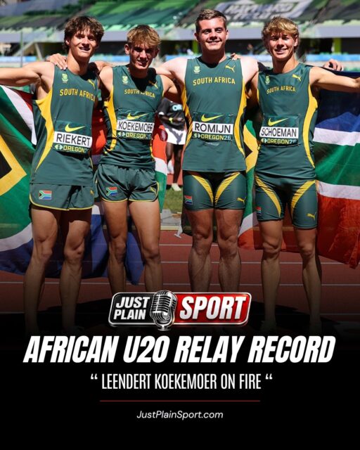 🇿🇦 KOEKEMOER'S 44.35 ANCHOR SEALS AFRICAN U20 RELAY RECORD 🔥

Leendert Koekemoer just ran the fastest split of the entire 4x400m final. Not the fastest junior split — the fastest split, full stop. That anchor leg dragged South Africa to silver and a brand-new African U20 record of 3:02.76 in Eugene.

⸻
🗣️ "44.35 for Leendert, fastest man on the track today at Under-20 level! Sometimes I wonder if he'd be flying even higher training in the States. But right here, right now, that's world-class for a teenager!" – 🎙️Jay
⸻

🎙️ FULL STORY on JustPlainSport .com

#SouthAfrica #AfricanRecord #WorldAthleticsU20 #LeendertKoekemoer #JustPlainSport