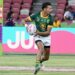 Tristan Leyds celebrates being named HSBC SVNS Men’s Player of the Year 2026 in the Springbok Sevens jersey