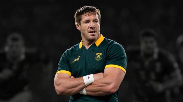 Bakkies Botha in the Springbok jersey, 85-Test lock and 2007 Rugby World Cup winner