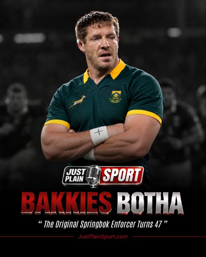 Bakkies Botha in the Springbok jersey, 85-Test lock and 2007 Rugby World Cup winner