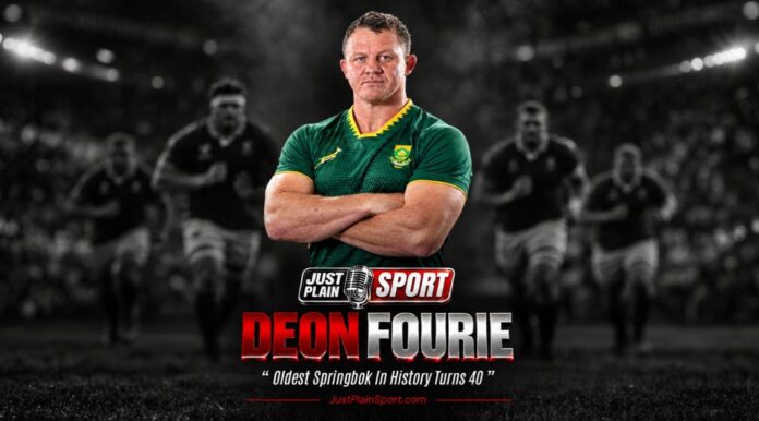 Deon Fourie in Springbok kit, the oldest player to represent South Africa in a Test match