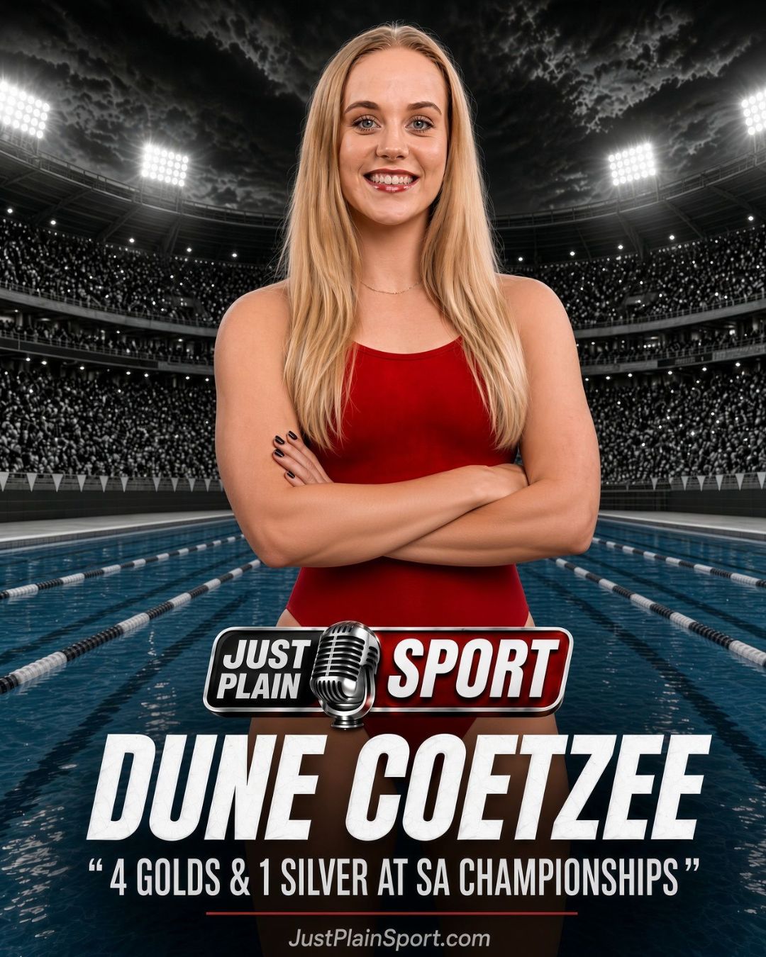 Duné Coetzee swimming freestyle at the SA Short Course Championships at the GC Jolliffe pool in Pietermaritzburg