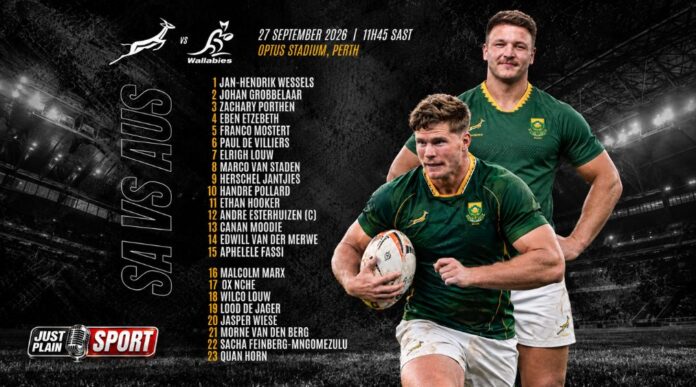 Andre Esterhuizen captains the Springboks against Australia in Perth