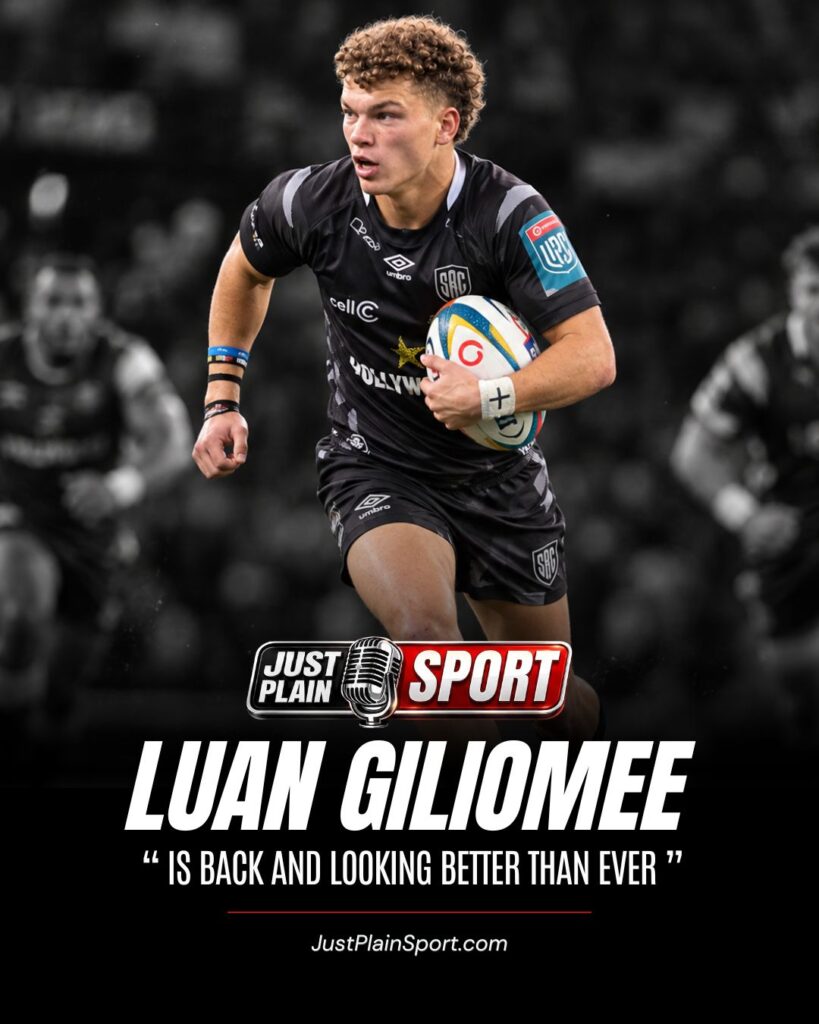 Luan Giliomee double against the Ospreys as the Sharks fullback breaks clear at Hollywoodbets Kings Park