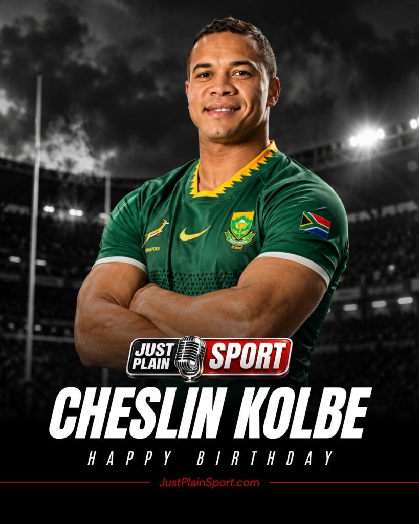 Cheslin Kolbe in Springbok colours, the wing who turns 33 on 28 October