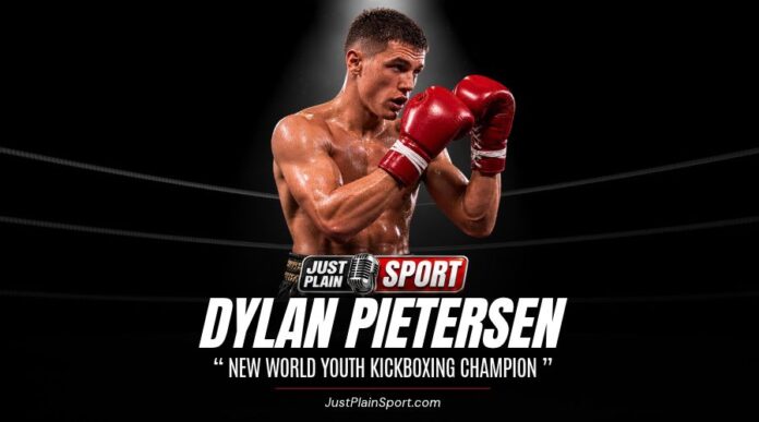 Dylan Pietersen on the podium at the 2026 WAKO World Youth Kickboxing Championships in Jesolo, Italy