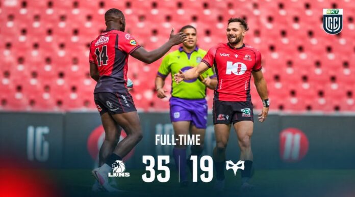 Lions vs Ospreys at Ellis Park, Kelly Mpeku scoring one of his two second-half tries