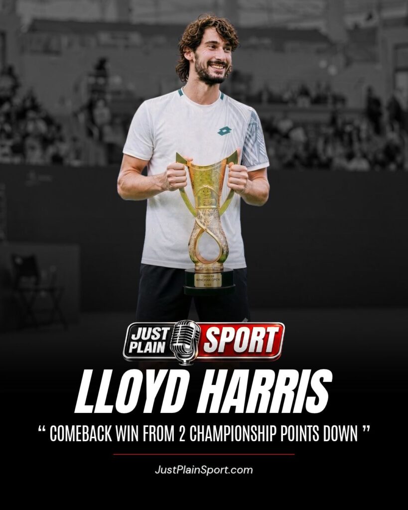 Lloyd Harris and Mattia Bellucci in the 2026 Jingshan Open final