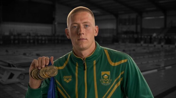 Matthew Caldwell on the blocks at the South African Short Course Championships in Pietermaritzburg